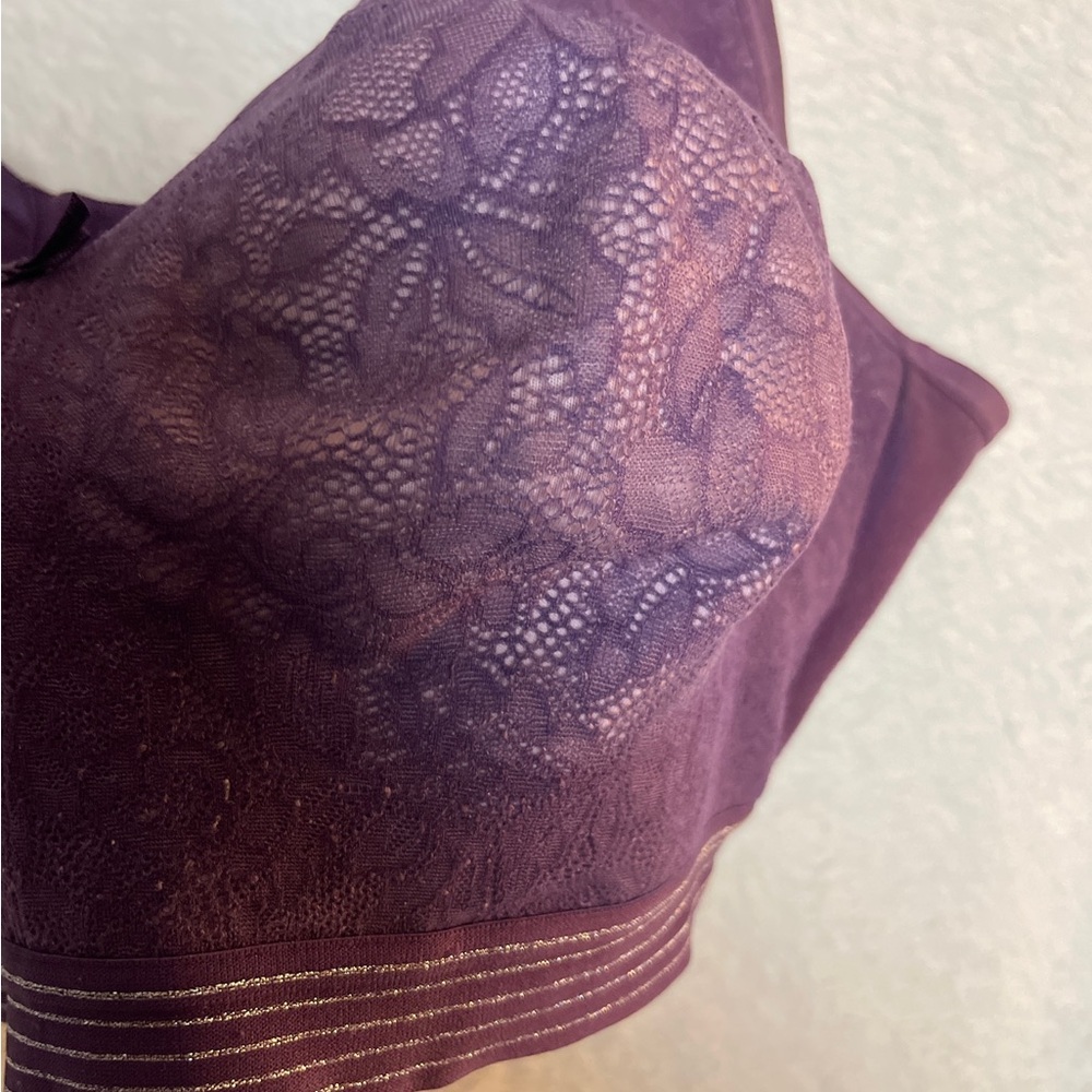 Cacique Purple Intimates Bra with Lace Detailing - Picture 3 of 5